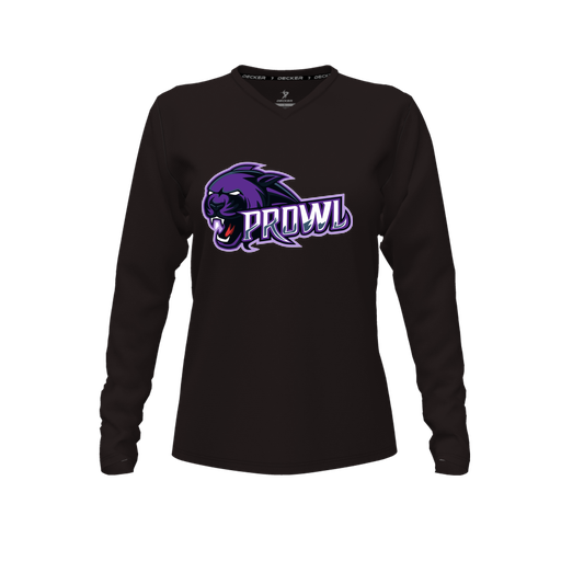 [FTLVCFBK-FYXS-LOGO1] Decker Comfort T-Shirt (Female Youth XS, Black, V Neck, Logo 1, Long Sleeve)