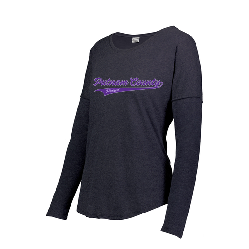 [FTLCUBNV-FAXS-LOGO3] Decker Women's Tri-Blend T-Shirt - Long Sleeve (Female Adult XS, Navy, Logo 3)